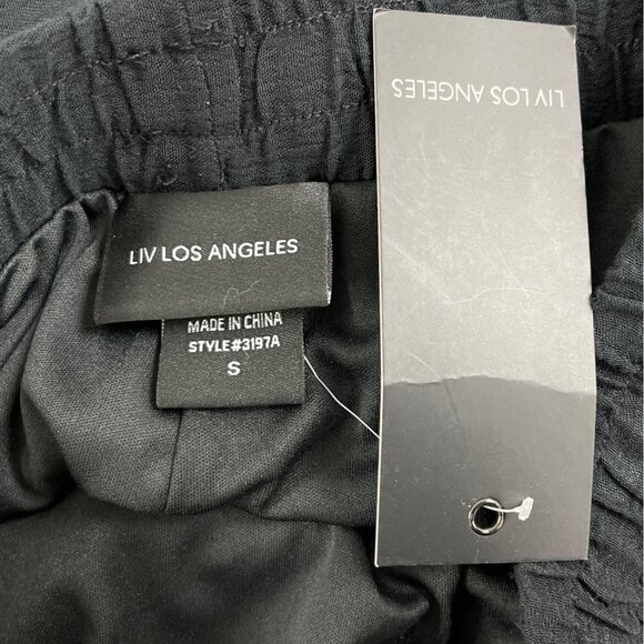 Liv Los Angeles Women’s Black Floral Embroidered Wide-Leg Pants Sz S - New - Picture 5 of 7